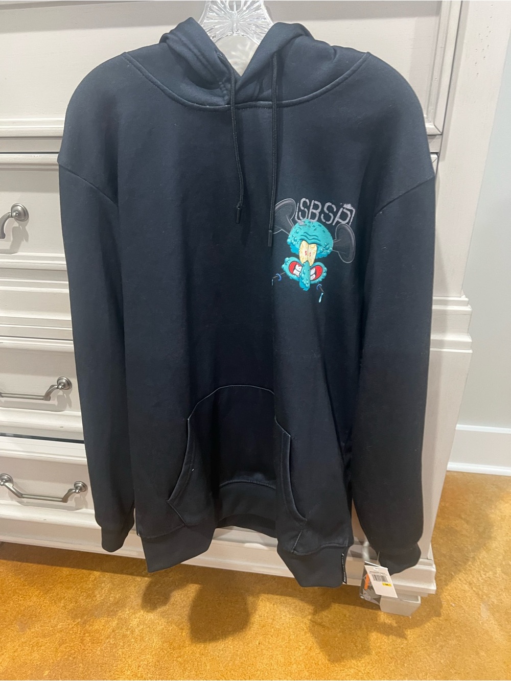 Nickelodeon Black Hoodie with Teal Cartoon Graphic